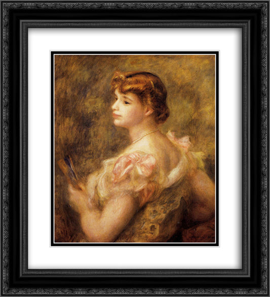 Madame Charles Fray 20x22 Black Ornate Wood Framed Art Print Poster with Double Matting by Renoir, Pierre Auguste