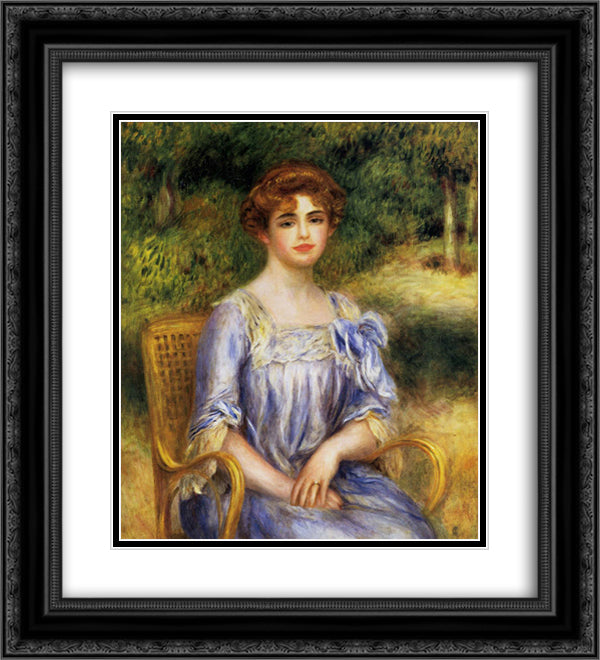 Madame Gaston Bernheim de Villers nee Suzanne Adler 20x22 Black Ornate Wood Framed Art Print Poster with Double Matting by Renoir, Pierre Auguste