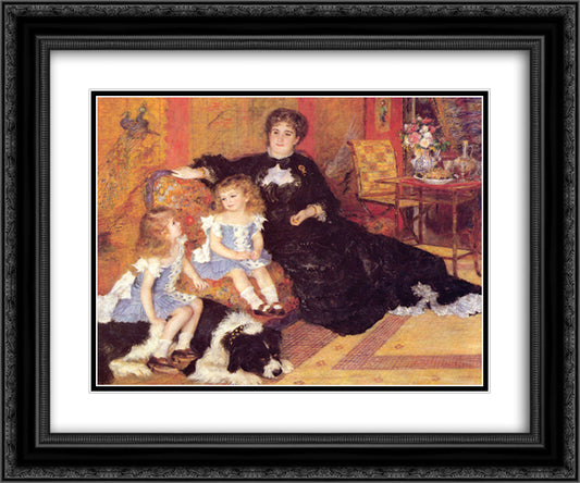 Madame Georges Charpentier and her Children 24x20 Black Ornate Wood Framed Art Print Poster with Double Matting by Renoir, Pierre Auguste