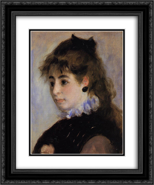 Madame Henriot 20x24 Black Ornate Wood Framed Art Print Poster with Double Matting by Renoir, Pierre Auguste