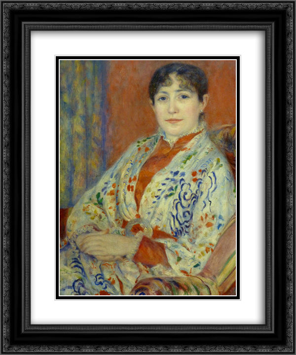 Madame Heriot 20x24 Black Ornate Wood Framed Art Print Poster with Double Matting by Renoir, Pierre Auguste