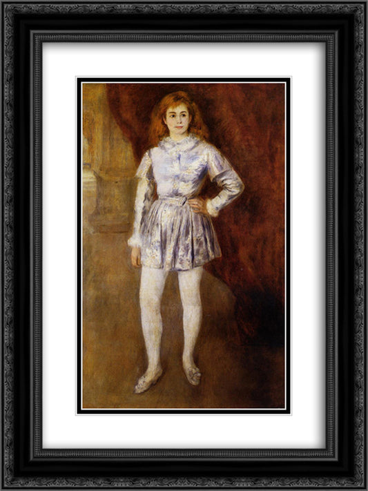 Madame Heriot en travesti 18x24 Black Ornate Wood Framed Art Print Poster with Double Matting by Renoir, Pierre Auguste