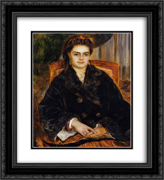 Madame Marie Octavie Bernier 20x22 Black Ornate Wood Framed Art Print Poster with Double Matting by Renoir, Pierre Auguste