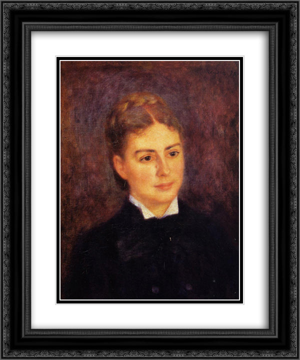 Madame Paul Berard 20x24 Black Ornate Wood Framed Art Print Poster with Double Matting by Renoir, Pierre Auguste