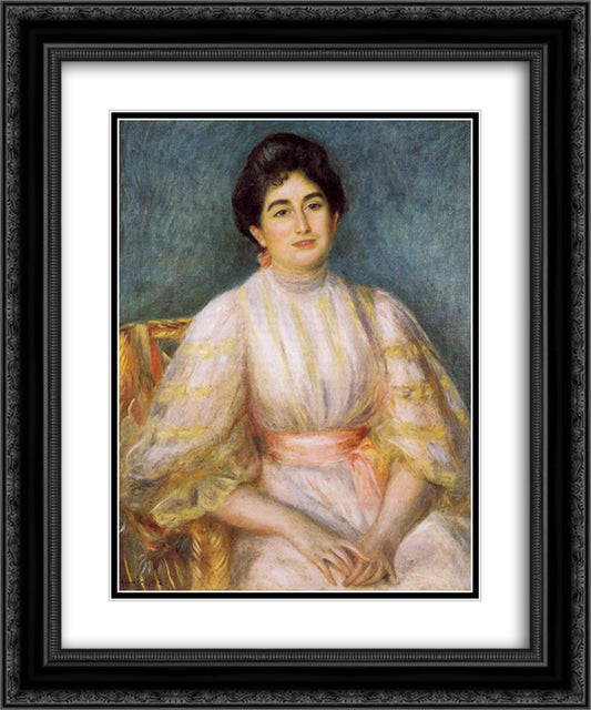 Madame Paul Gallimard nee. Lucie Duche 20x24 Black Ornate Wood Framed Art Print Poster with Double Matting by Renoir, Pierre Auguste