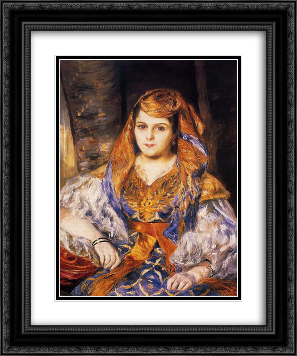 Madame Stora in Algerian Dress 20x24 Black Ornate Wood Framed Art Print Poster with Double Matting by Renoir, Pierre Auguste