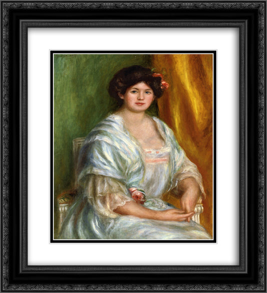 Madame Thurneyssen 20x22 Black Ornate Wood Framed Art Print Poster with Double Matting by Renoir, Pierre Auguste