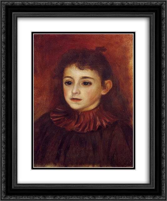 Mademoiselle Georgette Charpentier 20x24 Black Ornate Wood Framed Art Print Poster with Double Matting by Renoir, Pierre Auguste