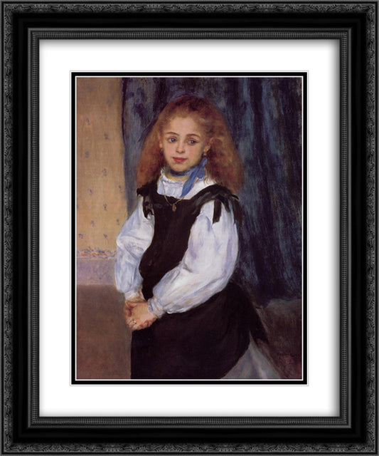 Mademoiselle Legrand 20x24 Black Ornate Wood Framed Art Print Poster with Double Matting by Renoir, Pierre Auguste