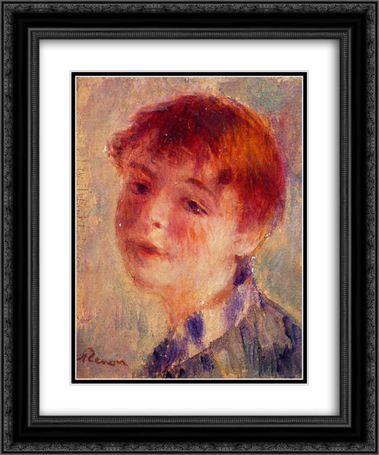 Margot 20x24 Black Ornate Wood Framed Art Print Poster with Double Matting by Renoir, Pierre Auguste