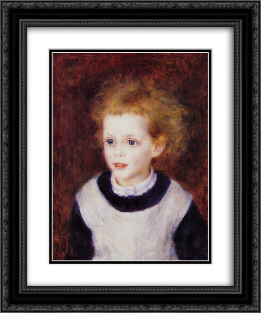 Margot Berard 20x24 Black Ornate Wood Framed Art Print Poster with Double Matting by Renoir, Pierre Auguste