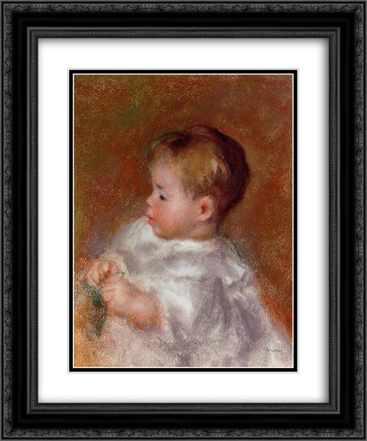 Marie Louise Durand Ruel 20x24 Black Ornate Wood Framed Art Print Poster with Double Matting by Renoir, Pierre Auguste