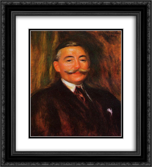 Maurice Gangnat 20x22 Black Ornate Wood Framed Art Print Poster with Double Matting by Renoir, Pierre Auguste