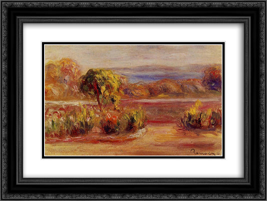 Midday Landscape 24x18 Black Ornate Wood Framed Art Print Poster with Double Matting by Renoir, Pierre Auguste