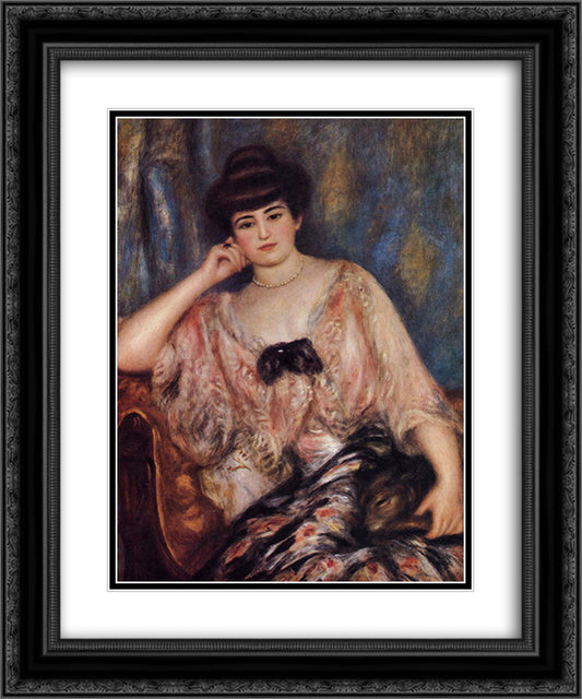 Misia 20x24 Black Ornate Wood Framed Art Print Poster with Double Matting by Renoir, Pierre Auguste