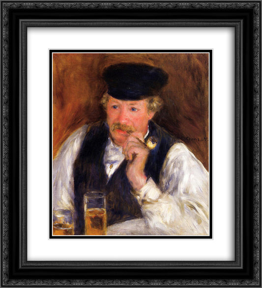 Monsieur Fornaise 20x22 Black Ornate Wood Framed Art Print Poster with Double Matting by Renoir, Pierre Auguste