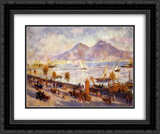 Mount Vesuvius in the Morning 24x20 Black Ornate Wood Framed Art Print Poster with Double Matting by Renoir, Pierre Auguste