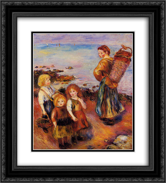 Mussel Fisherman 20x22 Black Ornate Wood Framed Art Print Poster with Double Matting by Renoir, Pierre Auguste