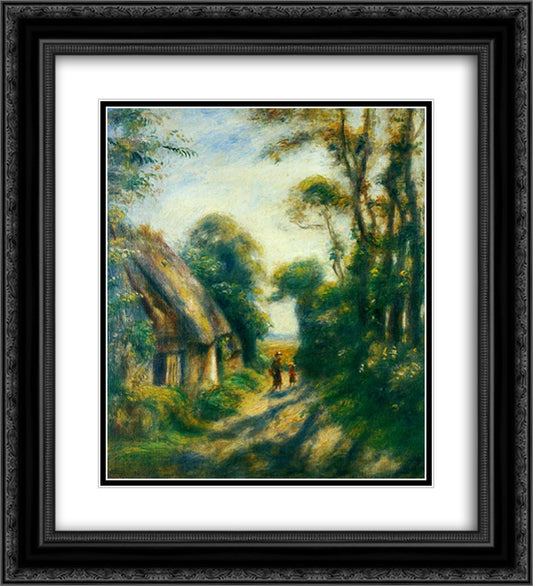 Near Berneval 20x22 Black Ornate Wood Framed Art Print Poster with Double Matting by Renoir, Pierre Auguste