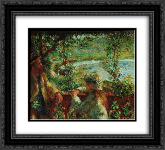 Near lake 22x20 Black Ornate Wood Framed Art Print Poster with Double Matting by Renoir, Pierre Auguste