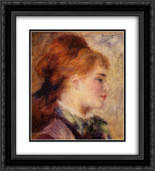 Nini Lopez 20x22 Black Ornate Wood Framed Art Print Poster with Double Matting by Renoir, Pierre Auguste