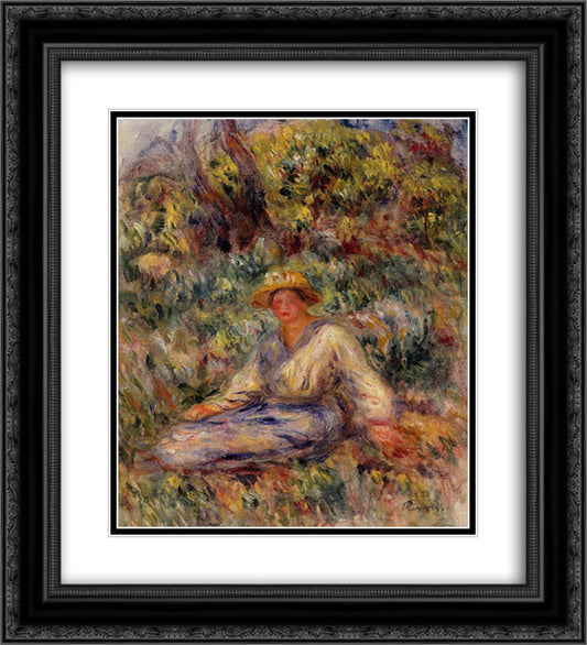 Not detected 20x22 Black Ornate Wood Framed Art Print Poster with Double Matting by Renoir, Pierre Auguste