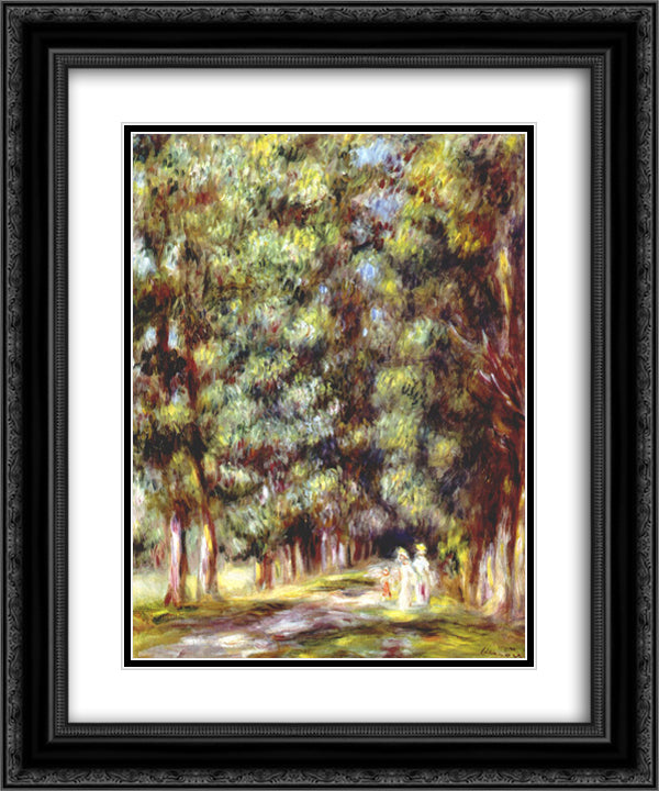 Path through the undergrowth 20x24 Black Ornate Wood Framed Art Print Poster with Double Matting by Renoir, Pierre Auguste