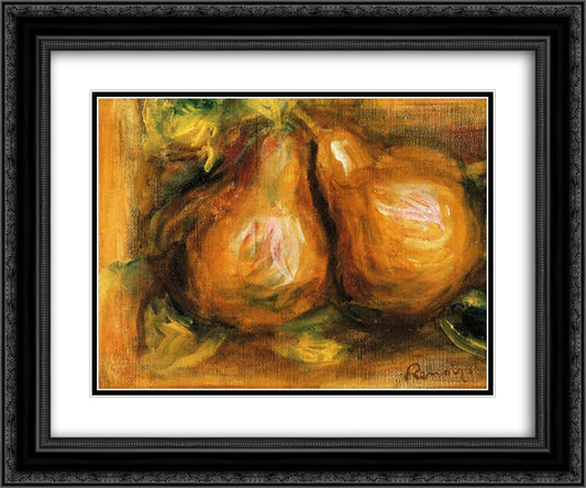 Pears 24x20 Black Ornate Wood Framed Art Print Poster with Double Matting by Renoir, Pierre Auguste