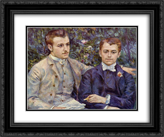 Portrait of Charles and Georges Durand Ruel 24x20 Black Ornate Wood Framed Art Print Poster with Double Matting by Renoir, Pierre Auguste
