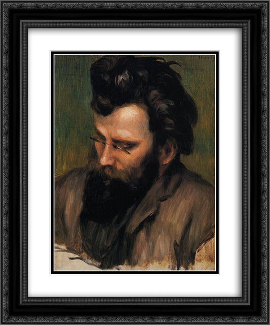 Portrait of Charles Terrasse 20x24 Black Ornate Wood Framed Art Print Poster with Double Matting by Renoir, Pierre Auguste