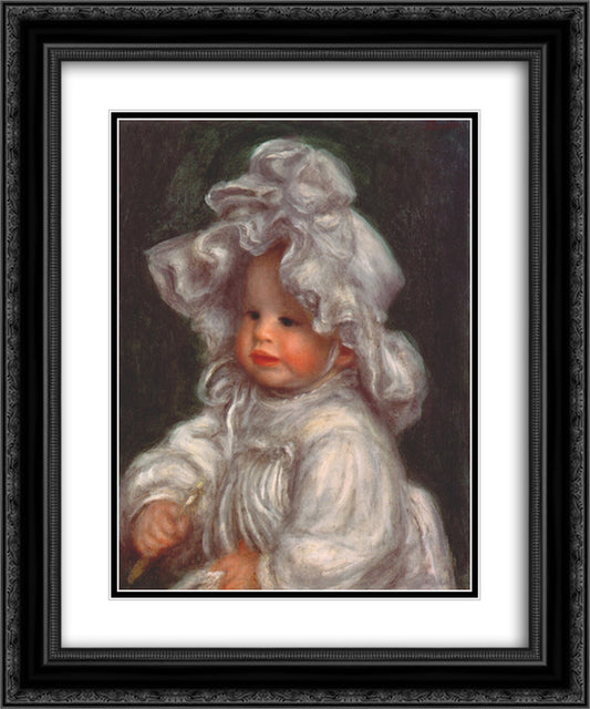 Portrait of claude 20x24 Black Ornate Wood Framed Art Print Poster with Double Matting by Renoir, Pierre Auguste