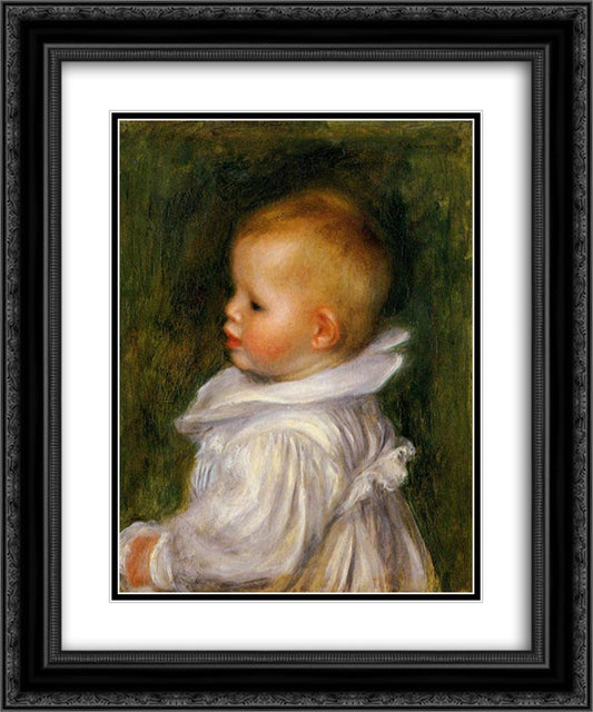 Portrait of Claude Renoir 20x24 Black Ornate Wood Framed Art Print Poster with Double Matting by Renoir, Pierre Auguste