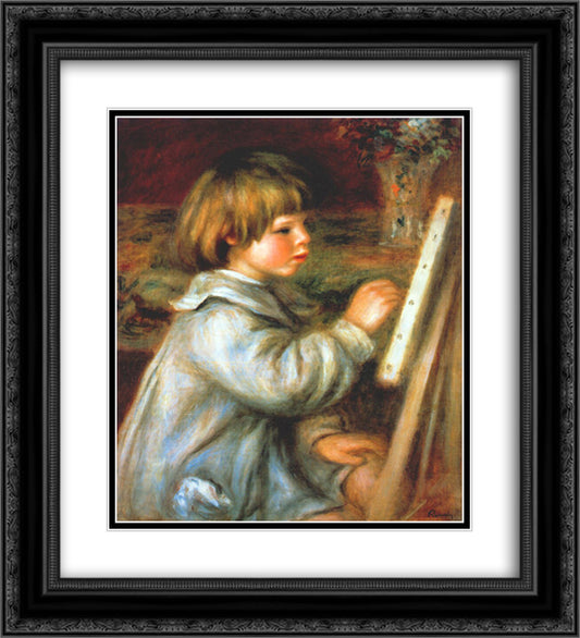 Portrait of Claude Renoir Painting 20x22 Black Ornate Wood Framed Art Print Poster with Double Matting by Renoir, Pierre Auguste