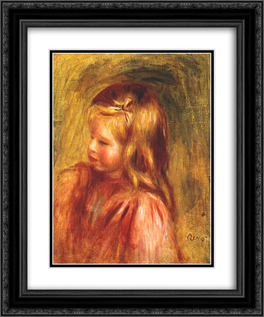 Portrait of coco 20x24 Black Ornate Wood Framed Art Print Poster with Double Matting by Renoir, Pierre Auguste
