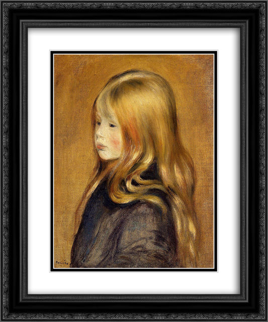 Portrait of Edmond Renoir, Jr. 20x24 Black Ornate Wood Framed Art Print Poster with Double Matting by Renoir, Pierre Auguste