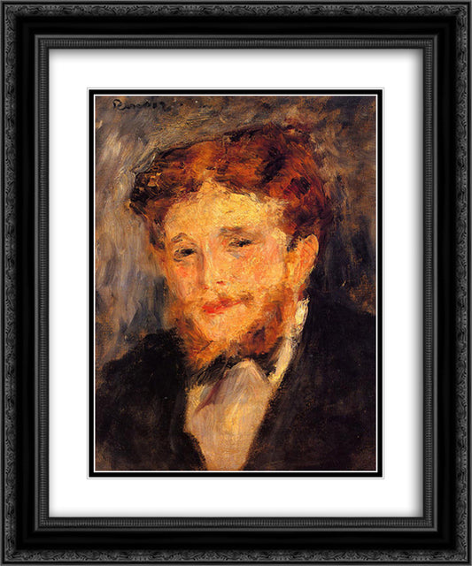 Portrait of Eugene Pierre Lestringuez 20x24 Black Ornate Wood Framed Art Print Poster with Double Matting by Renoir, Pierre Auguste