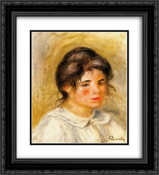 Portrait of Gabrielle 20x22 Black Ornate Wood Framed Art Print Poster with Double Matting by Renoir, Pierre Auguste