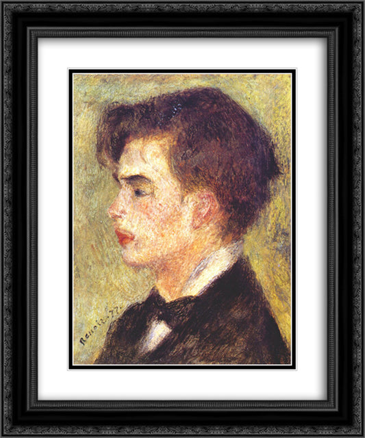 Portrait of Georges Riviere 20x24 Black Ornate Wood Framed Art Print Poster with Double Matting by Renoir, Pierre Auguste
