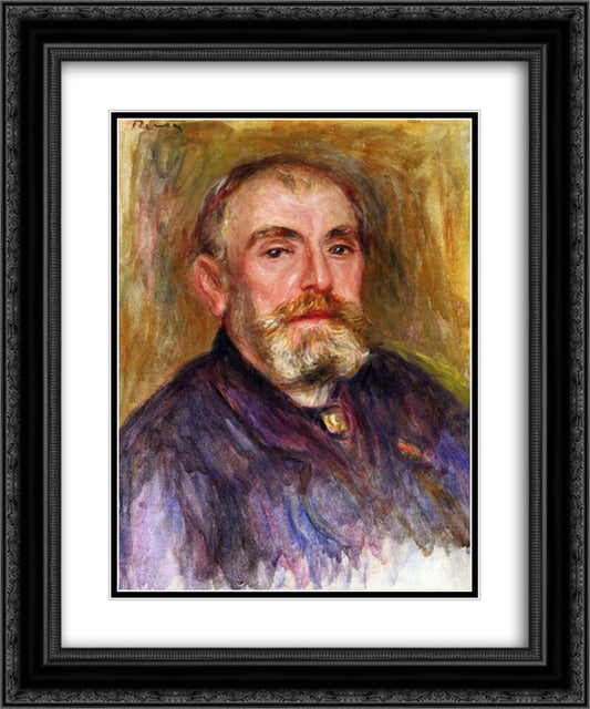 Portrait of Henri Lerolle 20x24 Black Ornate Wood Framed Art Print Poster with Double Matting by Renoir, Pierre Auguste