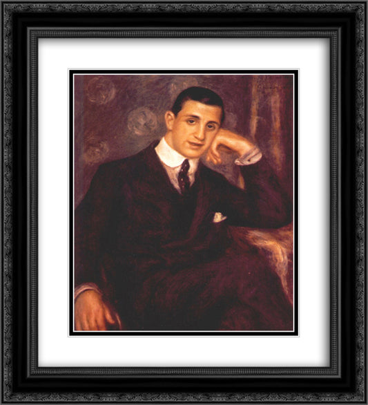Portrait of Henry Bernstein 20x22 Black Ornate Wood Framed Art Print Poster with Double Matting by Renoir, Pierre Auguste