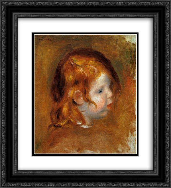 Portrait of Jean 20x22 Black Ornate Wood Framed Art Print Poster with Double Matting by Renoir, Pierre Auguste