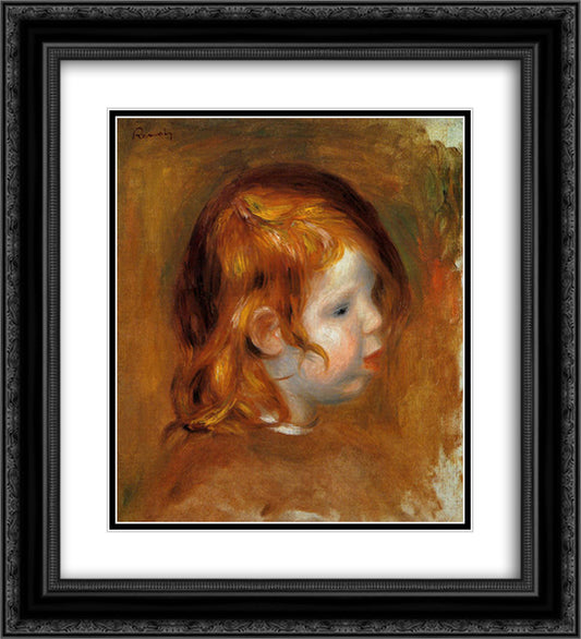 Portrait of Jean 20x22 Black Ornate Wood Framed Art Print Poster with Double Matting by Renoir, Pierre Auguste