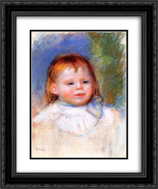 Portrait of Jean Renoir 20x24 Black Ornate Wood Framed Art Print Poster with Double Matting by Renoir, Pierre Auguste