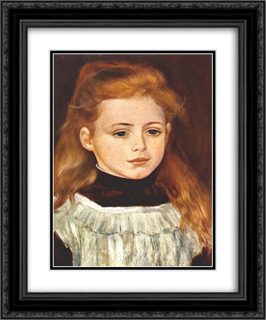 Portrait of Lucie Berard 20x24 Black Ornate Wood Framed Art Print Poster with Double Matting by Renoir, Pierre Auguste