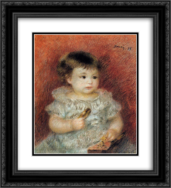 Portrait of Lucien Daudet 20x22 Black Ornate Wood Framed Art Print Poster with Double Matting by Renoir, Pierre Auguste