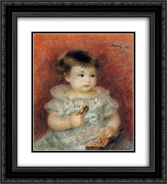 Portrait of Lucien Daudet 20x22 Black Ornate Wood Framed Art Print Poster with Double Matting by Renoir, Pierre Auguste