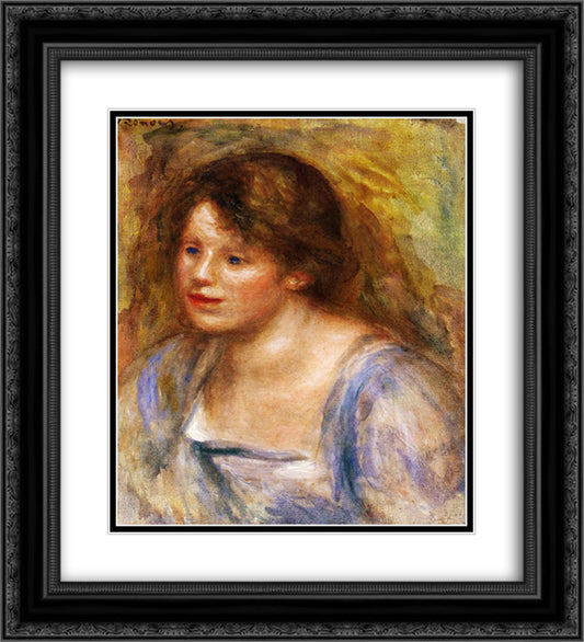 Portrait of Lucienne 20x22 Black Ornate Wood Framed Art Print Poster with Double Matting by Renoir, Pierre Auguste