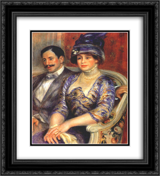Portrait of M. and Mme. Bernheim de Villers 20x22 Black Ornate Wood Framed Art Print Poster with Double Matting by Renoir, Pierre Auguste