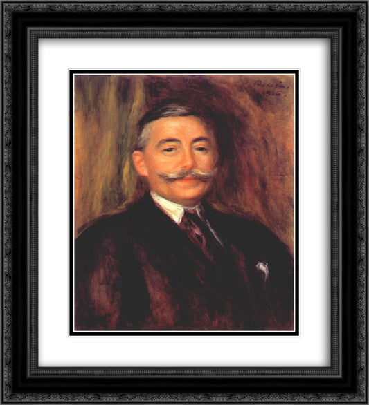 Portrait of Maurice Gangnat 20x22 Black Ornate Wood Framed Art Print Poster with Double Matting by Renoir, Pierre Auguste