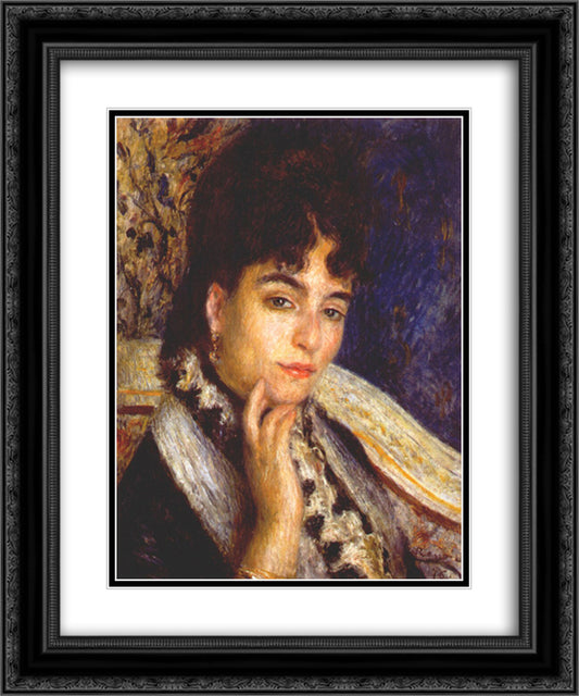 Portrait of Mme. Alphonse Daudet 20x24 Black Ornate Wood Framed Art Print Poster with Double Matting by Renoir, Pierre Auguste